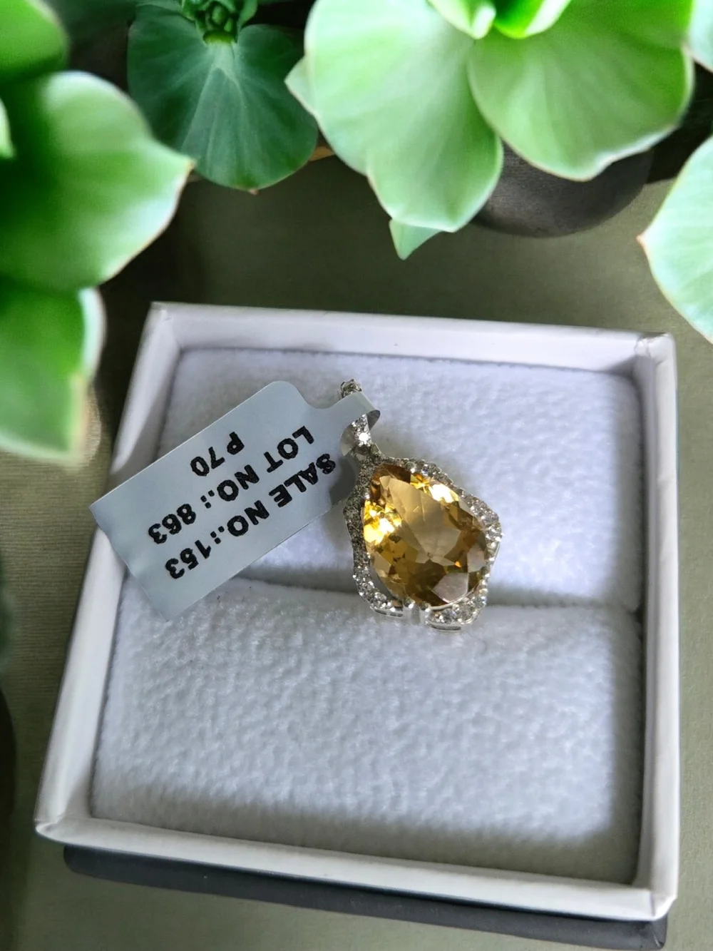 Genuine Citrine Pendant in 925 Silver – Sparkling Teardrop Design - Picture 3 of 11